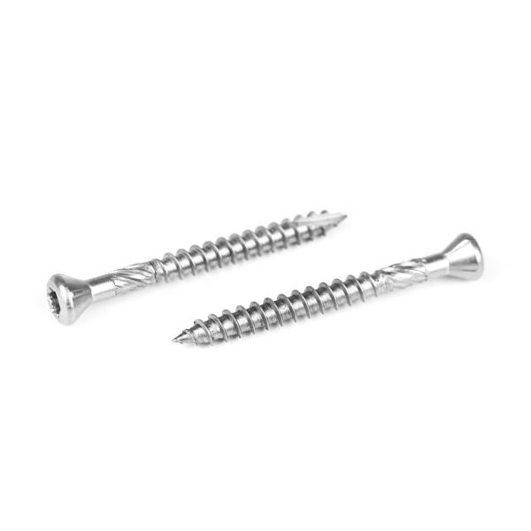 Parafusos de placas de aço inoxidável com cabeça plana revestida com roscas Torx A2 Zinco
