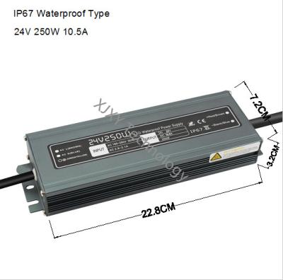 24V 250W Neon Sign Power Supply IP67 Waterproof Signboard Light Box LED Module