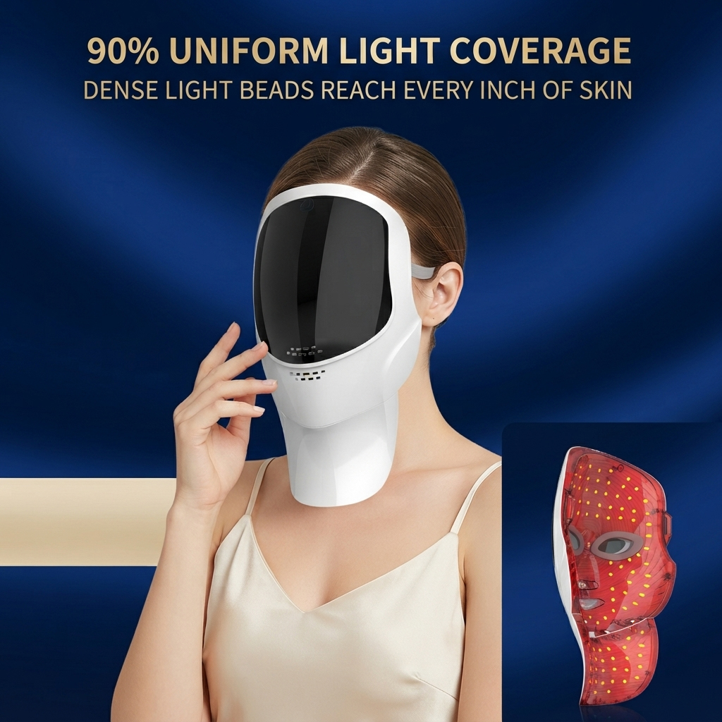 ZN-MM05 Professional 7-Color LED Light Therapy Face Mask with Detachable Neck Panel Cordless Facial Skin Rejuvenation Device