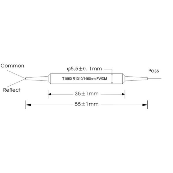 Optical WDM Filter Wavelength Division Multiplexer 1x2 Broadband FWDM Module