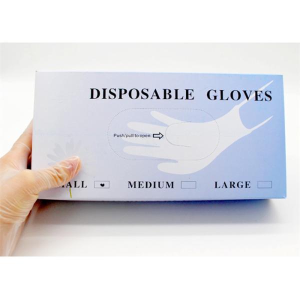 Transparent Disposable Latex Gloves , Powdered Latex Gloves 100 Pcs / Box