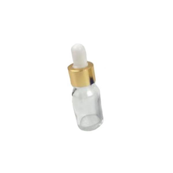 Bouteille d' huile essentielle en verre transparent de 5 ml avec gouttelier en aluminium
