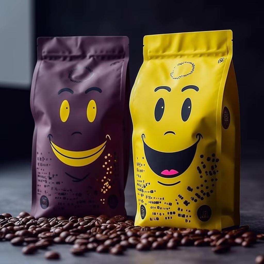 Pressure Resistant Packaging Eight Side Sealing Flat Bottom Valve Zipper Coffee Bean Coffee Packaging Bags
