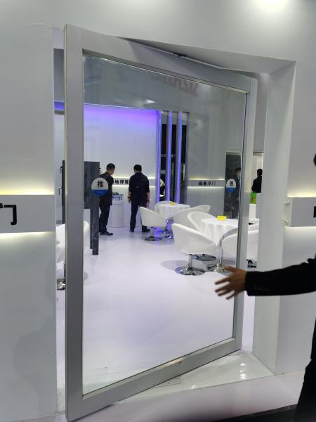 Slim Frame Aluminum Pivot Door Tempered Clear Glass Entrance Pivot Door