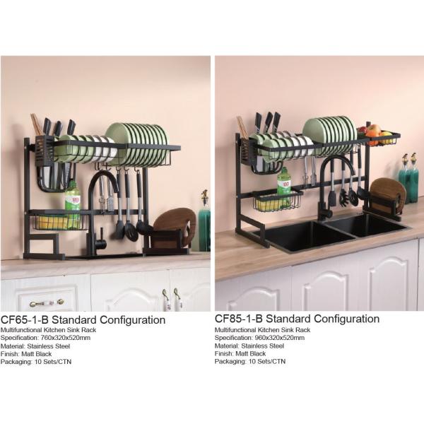 2 Tier Height 52cm Drying Rack , Dish Rack Over Sink For Dish Bowl Chopsticks