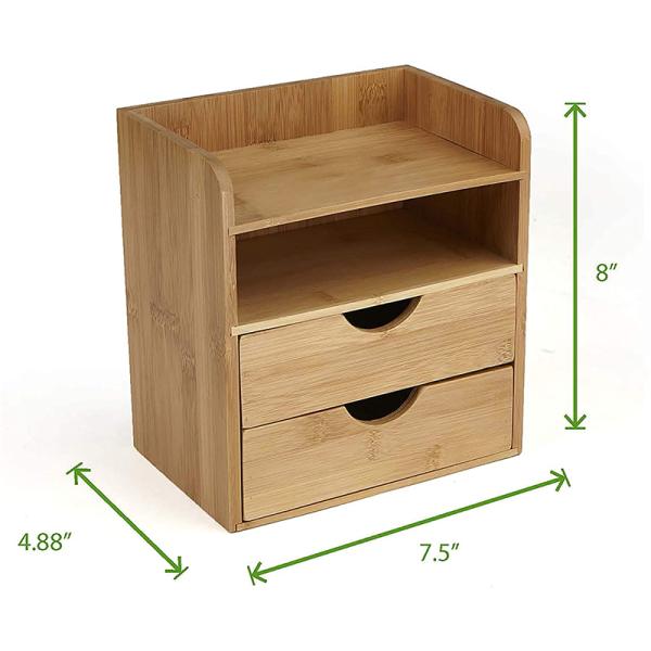 Effortless Organization 4 Tier Wooden Box Storage Drawer Cabinet for Office Supplies