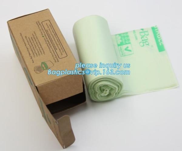 Eco friendly biodegradable plastic compostable garbage bags on roll, Compostable Disposable Colored Plastic Garbage Bag