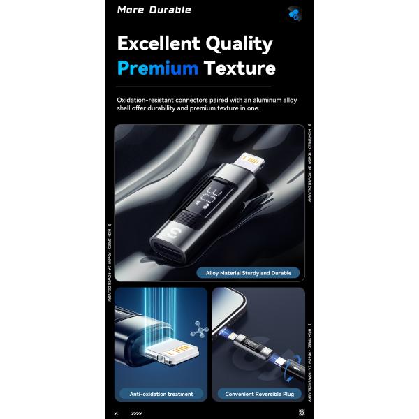 ESSAGER ES-OTG25 USB C To Lightning OTG Adapter For Apple IPhone