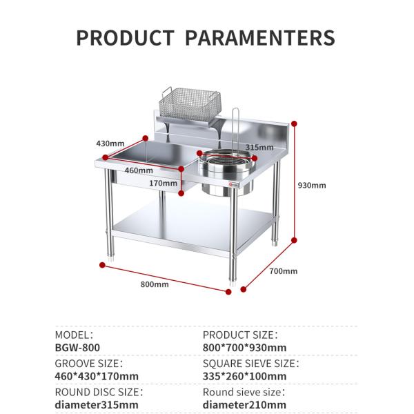AM-WPT80 Стол для упаковки куриной/фруктовой или мясной/хлебной продукции из нержавеющей стали для кухонных изделий