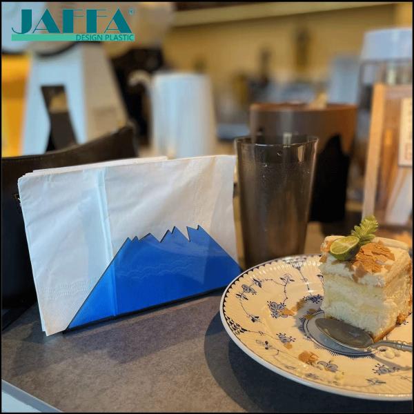 JAFFA Custom Acrylic Creative Mountain Napkin Holder, Nordic Style Desktop Vertical Tissue Stand, Tissue Organizer for Cafe/Restaurant/Home