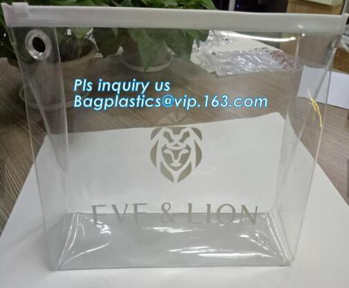 Cosmetic Packaging Customized Clear PVC Travel Slider Bag/Manufacture pvc packaging bag,packaging pvc bag, slider zipper