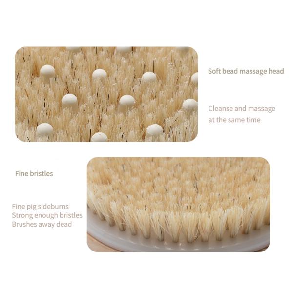 Holmwood Round Body Detox Skin Brush Boar Bristle Body Brush Soft