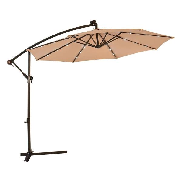 Outdoor Leisure Iron Steel Garden Umbrella with Hand Crank and Waterproof Cover
