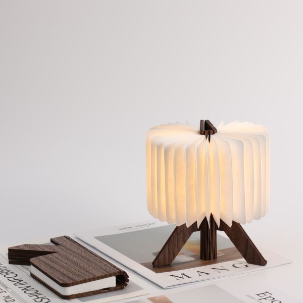 Modern Handmade Curved Paper Origami Table Lamp LED Night Light For Office