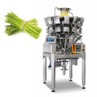 PLC máquina automática de pesaje de embalaje productos de banda larga espárragos 14 cabeza pesadora multi-cabeza