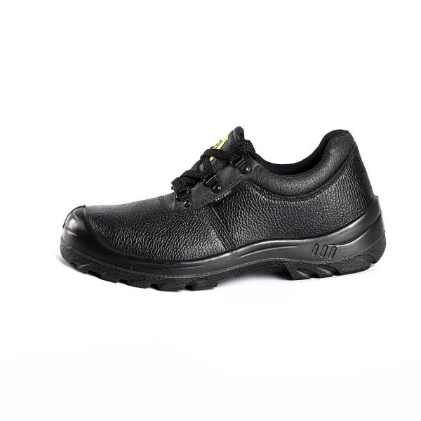 Upper Nylon Tongue EVA Insole Brand Comfortable Steel Toe Shoes Lace Up Basic Embossed Cow Leather