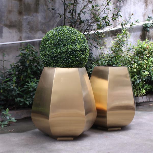 Plantadores redondos exteriores elegantes dos potenciômetros de flor do metal para a venda