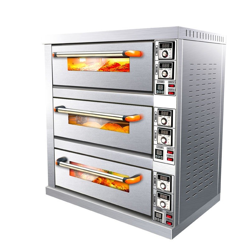 Печь пиццы печи пекарни палубы CE 220V 110V 3 коммерчески электрическая
