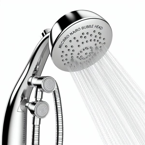 Micro Nano Bubble Handheld Shower Head 130mm Chrome 3 Spray Modes