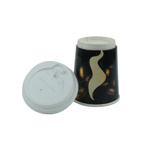 Customized Printed Double Walled Disposable Coffee Cups With White Lids