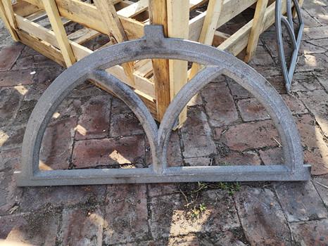 Antique Architectural Cast Iron Windows Salvage Half Moon Shape H19*W32CM