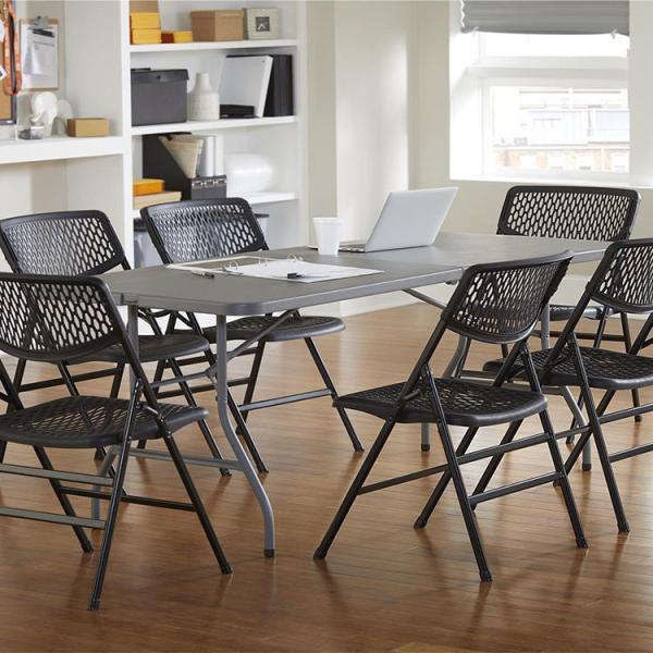Folding 8 Seater Plastic Table For Dining Customize Square Lightweight Long White Portable Outdoor Theme Party