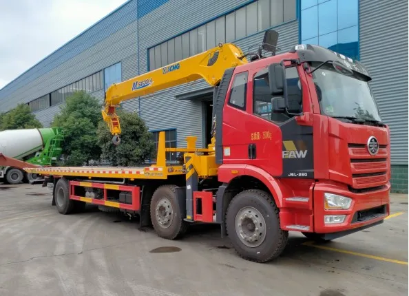 FAW 10 Tons Heavy-Duty Tow Truck with Crane