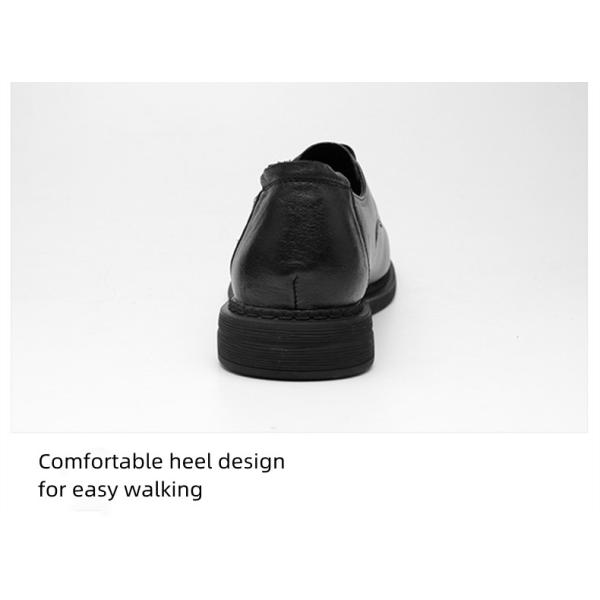 3515 British Lace Up Leather Shoes PU Insole Black Leather Dress Shoes