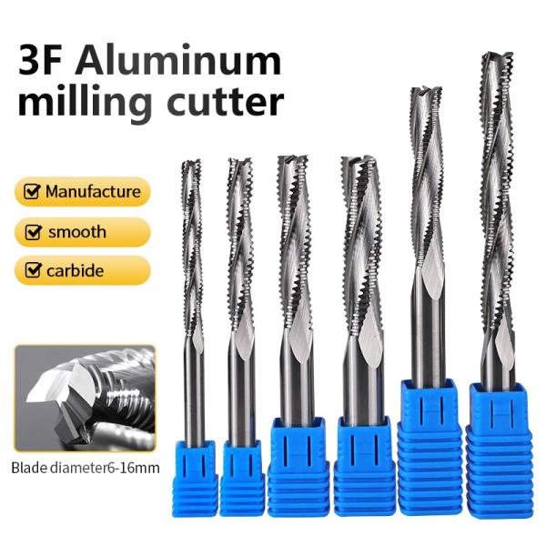 YingBa High Quality Solid Carbide Rough End Mill for Wood  Key Hole Opener  Rough Milling Cutter CNC Bit Tool