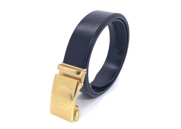 3.5cm Width Mens Automatic Buckle Belt  /  Ratchet Dress Belt Black Color With Automatic Sliding Buckle