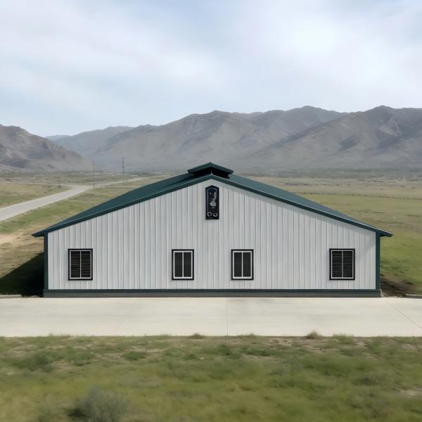 Hot-Dip Galvanized Customizable Multi-Bay Steel Structure Cow Barn for Commercial Ranch Beef Cattle Fattening