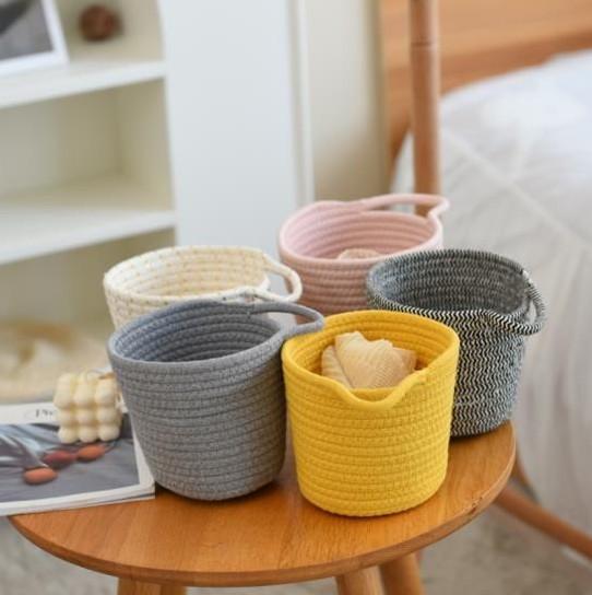 Decorative Custom Woven Cotton Rope Candy Storage Fabric Container Wholesale Spa Gift hanging Baskets Organizer