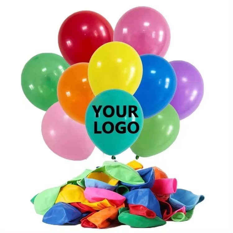 Personalized Custom Printed Logo Decorative Colorful Latex Balloons for Celebrations