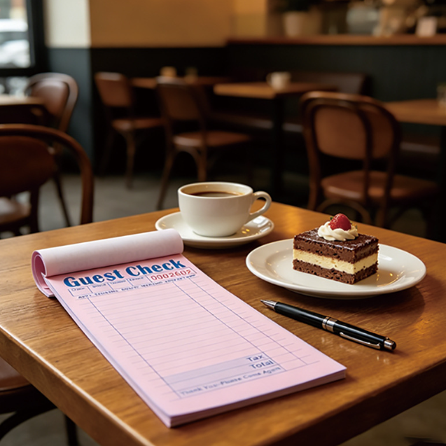 NCR Paper Restaurant Guest Check Pads With Sequential Numbering For Food Service