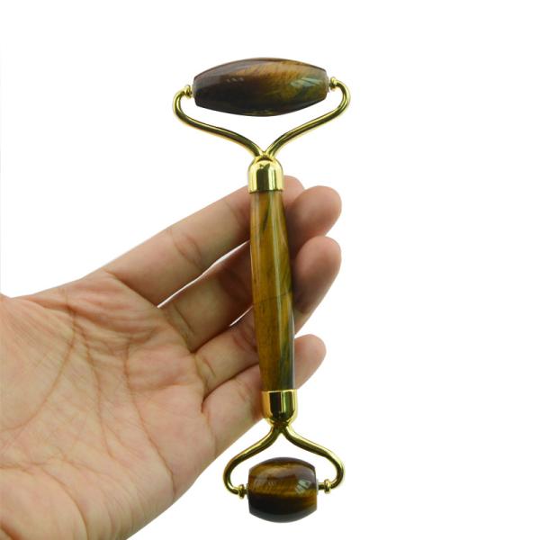 Acne Treatment Tiger Eye Dual Ended Face Roller Nephrite Jade Roller For Chin Fat