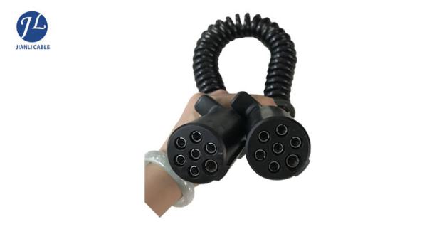 Heavy Duty Car Reverse Camera Cable 4M 7 Pin With Two Channel Connection