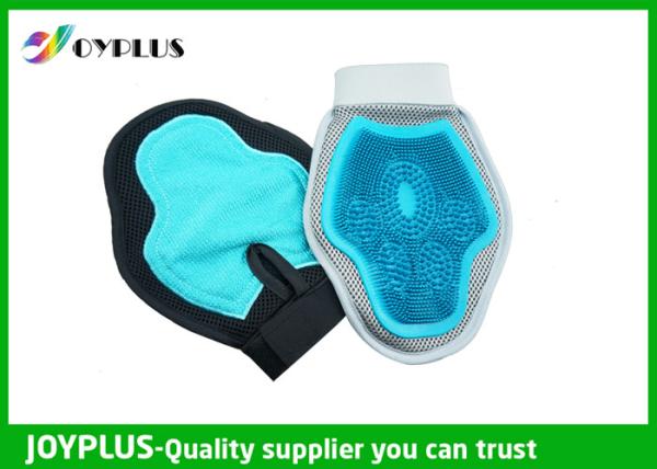 Blue White Rubber Pet Brush Pet Grooming Glove Light Weight High Effcient