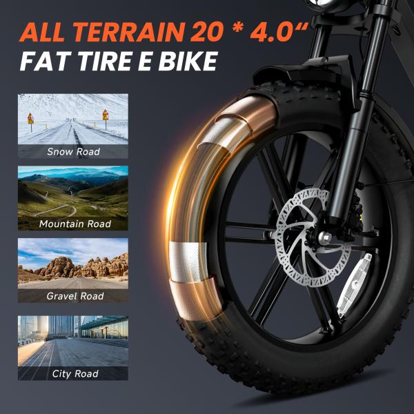 EU US Stock Electric Bicycle Mountain Road Ebike 48V 15Ah 750W V8 4.0 Fat Tire Hydraulic Brake Ebike Electric Cruiser Bike