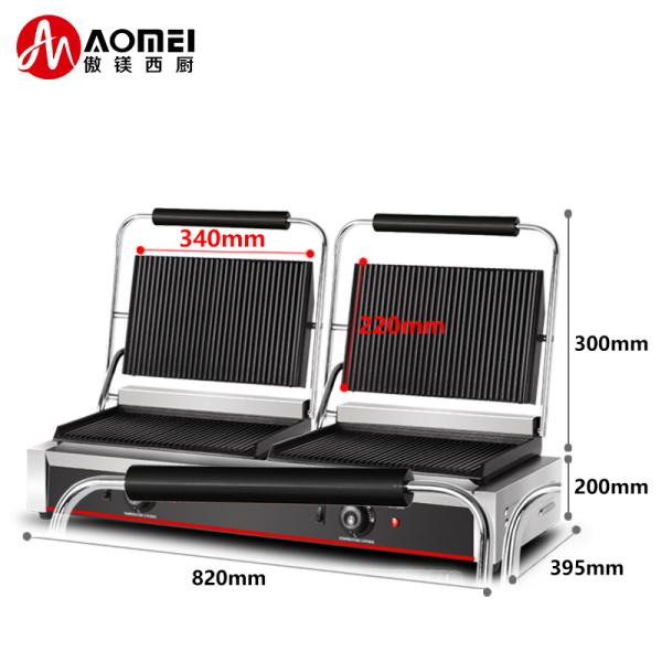 Нержавеющая сталь коммерческий электрический Панини пресс двойной гриль для профессиональных кухонь