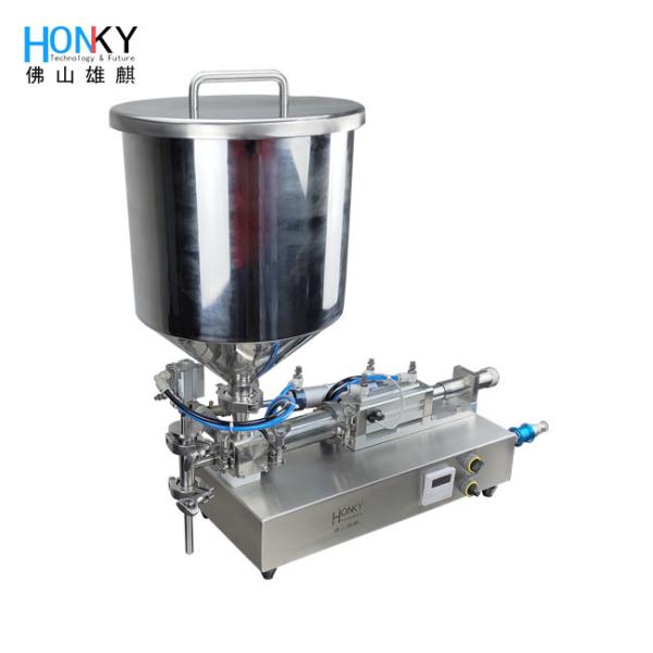 Desktop Skin Care Cream Filling Machine With Ceramic Piston Cylinder Cosmestic Jar Filling