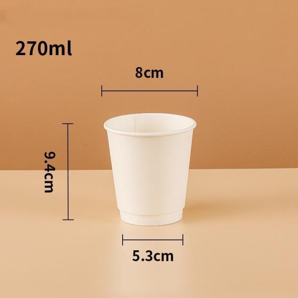 OEM Flexographic Printing Disposable Coffee Cup Double-Layer Insulated Paper Cup Covered Thermos Cup