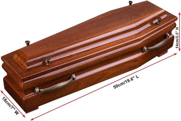 Beautiful Wood Casket Cremation Ashes Adult URN&Infant Casket,Adult Funeral URN (Brown)