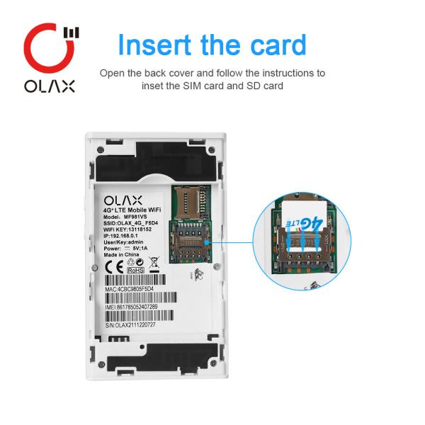 Облегченные маршрутизаторы 4G OLAX MF981VS портативные Wifi открыли CE RoHS