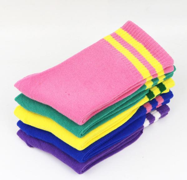 Fashion Kids Colorful Socks , Kids Striped Socks With Cotton / Nylon / Spandex Material