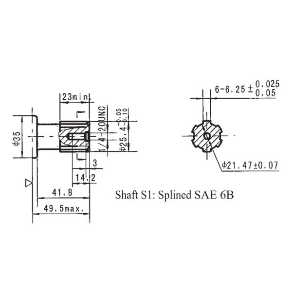 Hydraulic Motor 2 Bolt Rhomb Flange Pilot 101.6mm 25.4mm 6B Shaft 3000 PSI