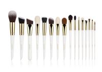 Vonira Artisan Studio 16pcs Makeup Brushes Kit With Gold Copper Ferrule Wooden Handles