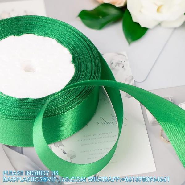 Satin Ribbon Fabric Ribbon Silk Ribbon Embellish Ribbon Rolls, 2/5 Wide 5 Yard/Roll, Ribbons Perfect For Crafts