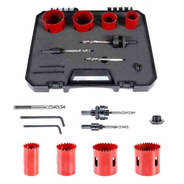 9 Piece Metal Holesaws 25mm - 54mm 2 Bi Metal Hole Saw