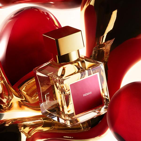 Rubis de vidro frasco de perfume embalagem cosmética 50 ml com tampa de ouro para fragrância de luxo