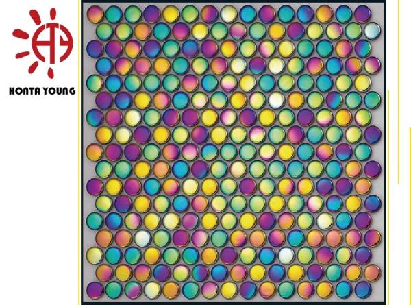 HTY - TRB -300 300*300 Factory Rainbow Multi Colors Plating  Ceramic Glass Mosaic Tile